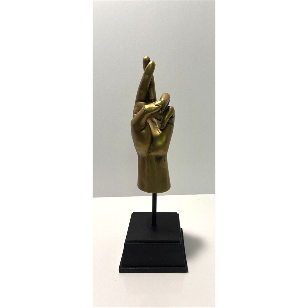 Vintage Vitruvian Collection Fingers Crossed Hand Sculpture Decor 2005 GOOD LUCK